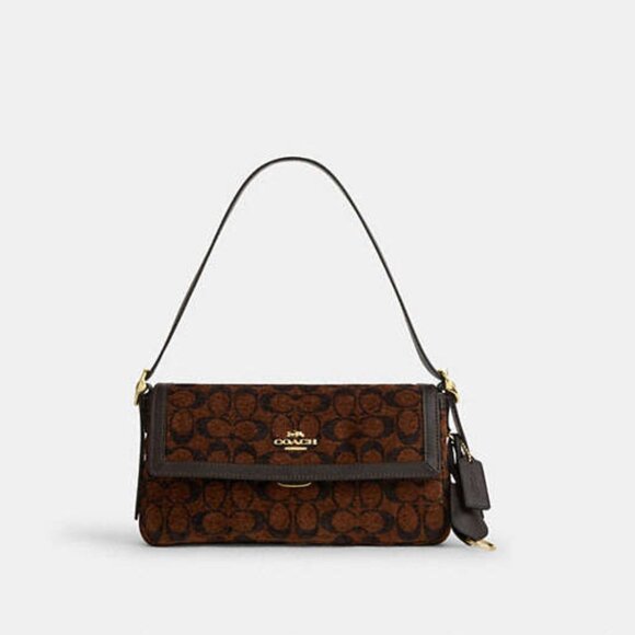 Etta Small Flap Shoulder Bag In Signature Chenille - Picture 1 of 8